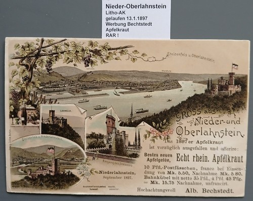 Nieder oberlahnstein litho - nieder-oberlahnstein, litho-ak