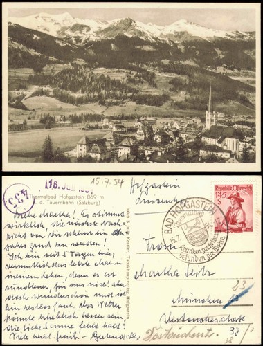 Ansichtskarte bad hofgastein - ansichtskarte,